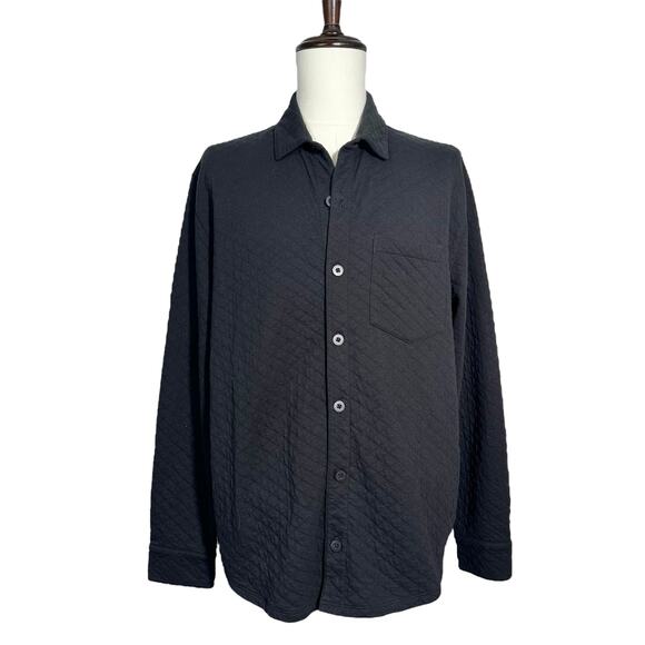Vince. | Men | Quilted Double Knit Black Button Up Shirt Jacket | Size XL - Picture 2 of 16